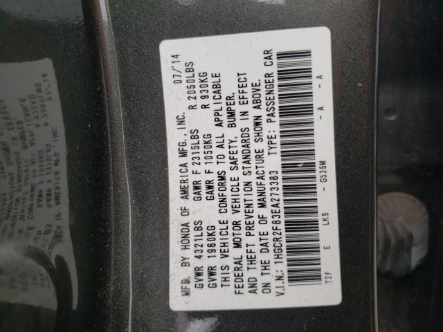 Photo 10 from auction – 2014 HONDA ACCORD EXL with VIN 1HGCR2F83EA273383