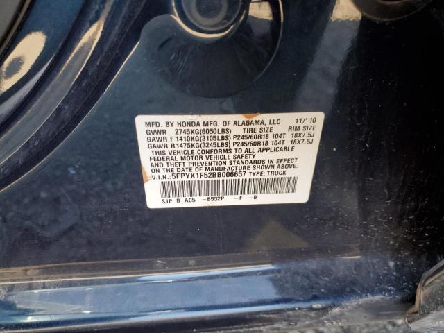 Photo 10 from auction – 2011 HONDA RIDGELINE with VIN 5FPYK1F52BB006657