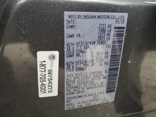 Photo 10 from auction – 2018 NISSAN PATHFINDER with VIN 5N1DR2MN2JC661341