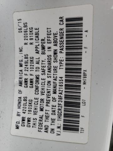 Photo 10 from auction – 2015 HONDA ACCORD with VIN 1HGCR2F38FA216554