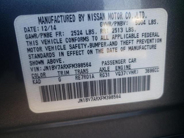 Photo 10 from auction – 2015 INFINITI Q50 BASE with VIN JN1BV7ARXFM398564