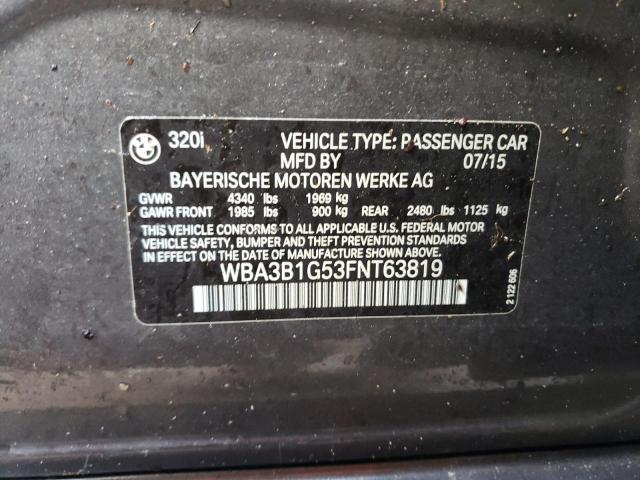 Photo 10 from auction – 2015 BMW 320 I with VIN WBA3B1G53FNT63819