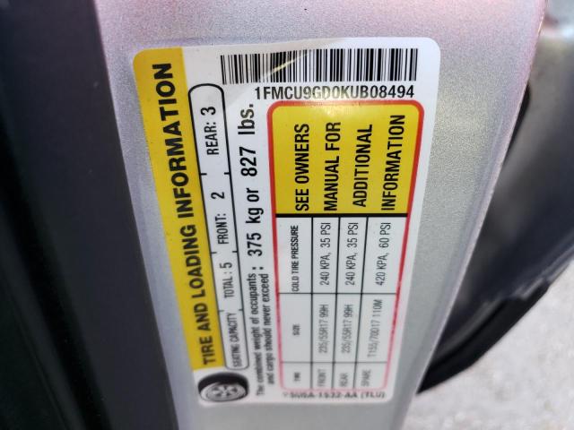 Photo 10 from auction – 2019 FORD ESCAPE SE with VIN 1FMCU9GD0KUB08494