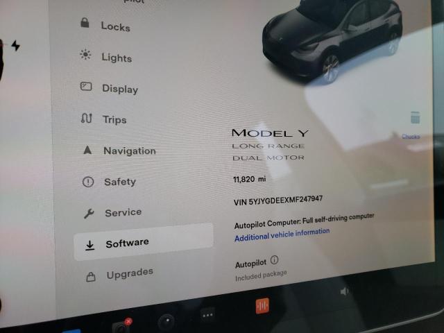 Photo 8 from auction – 2021 TESLA MODEL Y with VIN 5YJYGDEEXMF247947
