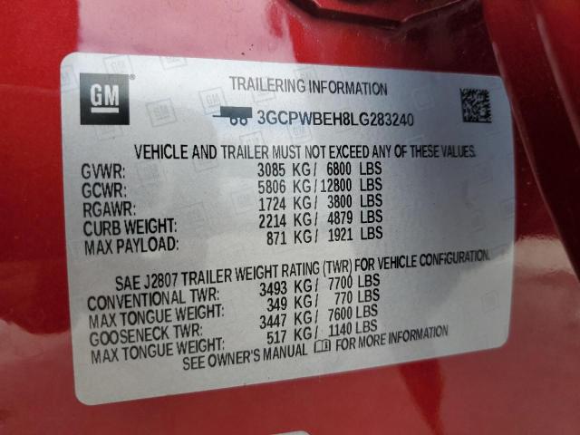 Photo 10 from auction – 2020 CHEVROLET silverado with VIN 3GCPWBEH8LG283240