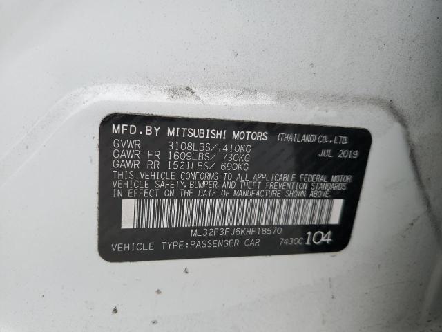 Photo 10 from auction – 2019 MITSUBISHI MIRAGE G4 with VIN ML32F3FJ6KHF18570