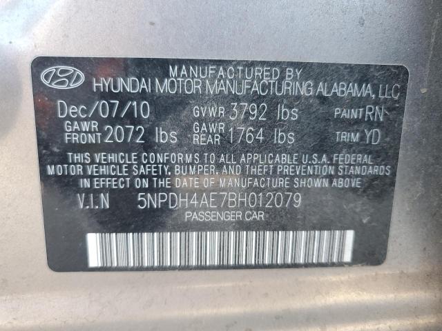 Photo 10 from auction – 2011 HYUNDAI ELANTRA GL with VIN 5NPDH4AE7BH012079