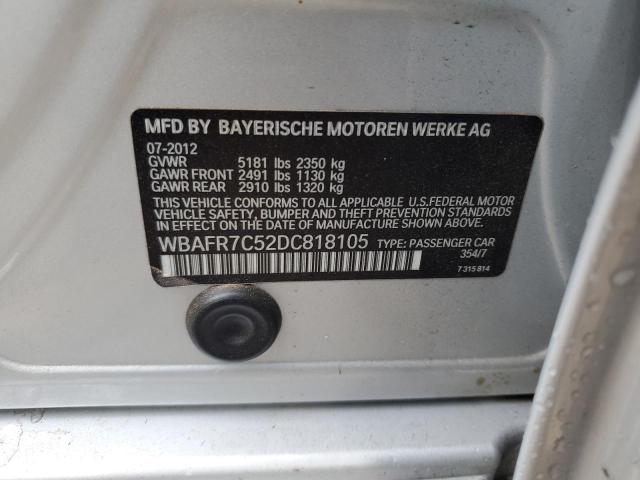Photo 10 from auction – 2013 BMW 535 I with VIN WBAFR7C52DC818105