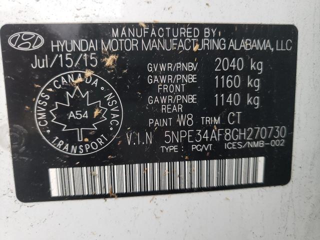 Photo 10 from auction – 2016 HYUNDAI SONATA SPO with VIN 5NPE34AF8GH270730