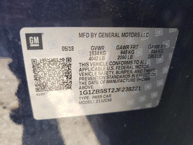 Photo 10 from auction – 2018 CHEVROLET MALIBU LS with VIN 1G1ZB5ST2JF238221