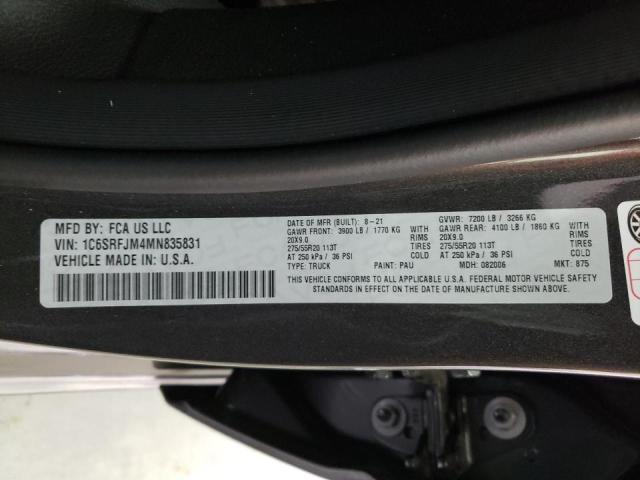 Photo 10 from auction – 2021 RAM 1500 with VIN 1C6SRFJM4MN835831