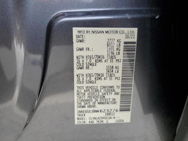 Photo 10 from auction – 2022 NISSAN FRONTIER S with VIN 1N6ED1EJ8NN623276