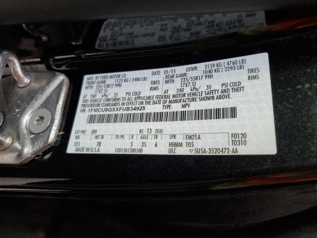 Photo 10 from auction – 2015 FORD ESCAPE SE with VIN 1FMCU9GXXFUB34925