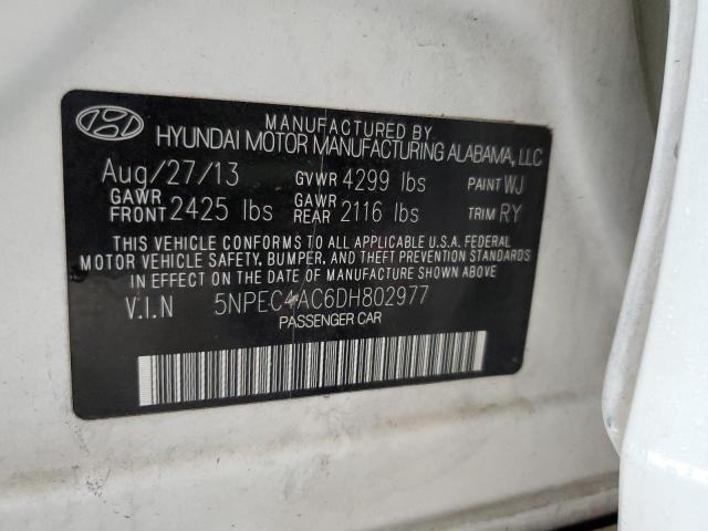 Photo 10 from auction – 2013 HYUNDAI SONATA SE with VIN 5NPEC4AC6DH802977