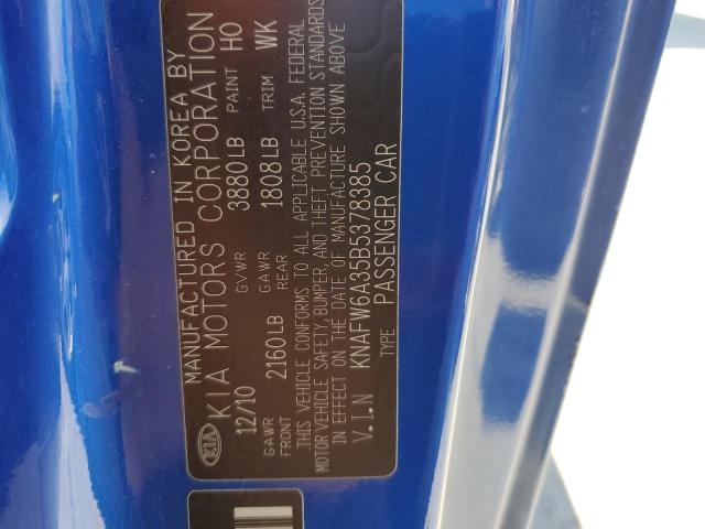 Photo 10 from auction – 2011 KIA FORTE SX with VIN KNAFW6A35B5378385