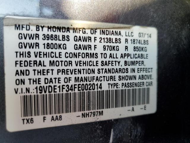 Photo 10 from auction – 2015 ACURA ILX 20 with VIN 19VDE1F34FE002014