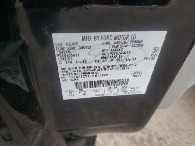 Photo 10 from auction – 2005 FORD F150 with VIN 1FTRF12215NB13279