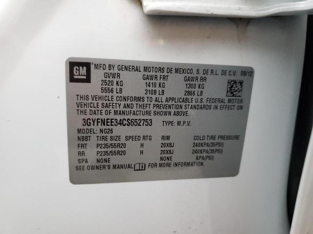 Photo 10 from auction – 2012 CADILLAC SRX PERFOR with VIN 3GYFNEE34CS652753