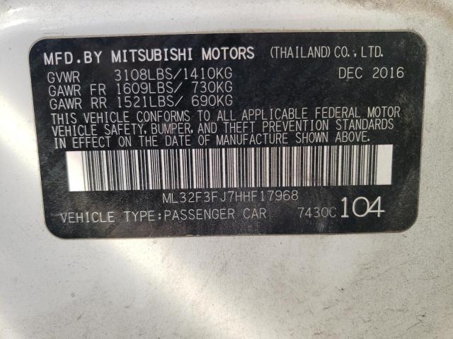 Photo 10 from auction – 2017 MITSUBISHI MIRAGE G4 with VIN ML32F3FJ7HHF17968