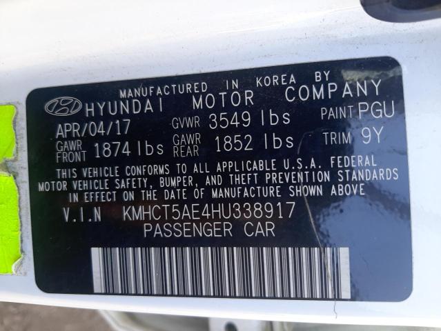 Photo 10 from auction – 2017 HYUNDAI ACCENT SE with VIN KMHCT5AE4HU338917