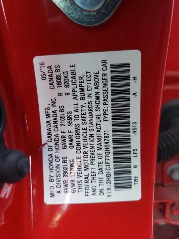 Photo 10 from auction – 2016 HONDA CIVIC EXL with VIN 2HGFC1F77GH647871