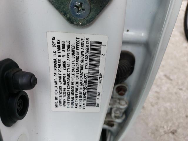 Photo 10 from auction – 2015 HONDA CIVIC EXL with VIN 19XFB2F95FE043271