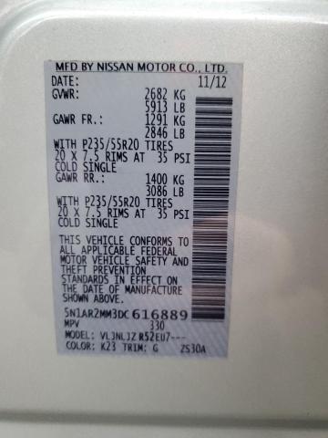 Photo 10 from auction – 2013 NISSAN PATHFINDER with VIN 5N1AR2MM3DC616889