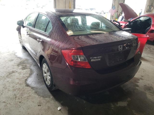Photo 3 from auction – 2012 HONDA CIVIC LX with VIN 19XFB2F54CE380796