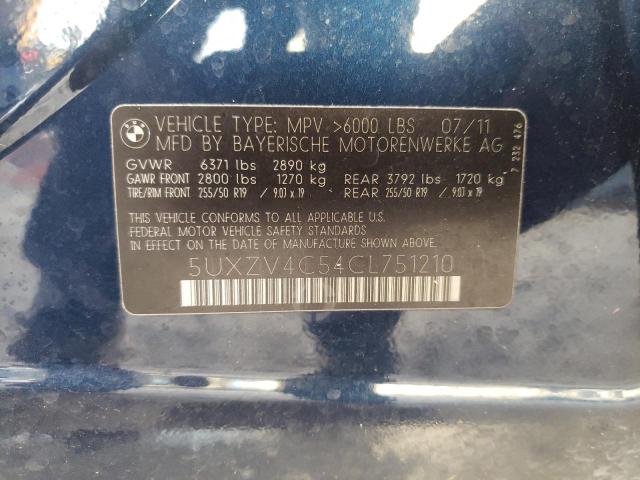 Photo 10 from auction – 2012 BMW X5 XDRIVE3 with VIN 5UXZV4C54CL751210