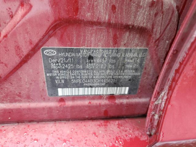 Photo 10 from auction – 2012 HYUNDAI SONATA SE with VIN 5NPEC4AB3CH445621