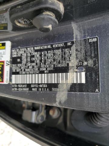 Photo 10 from auction – 2009 TOYOTA VENZA with VIN 4T3BK11A79U012347