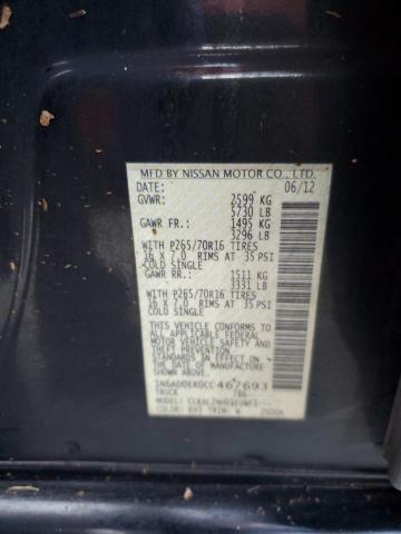 Photo 10 from auction – 2012 NISSAN FRONTIER S with VIN 1N6AD0ER0CC467693
