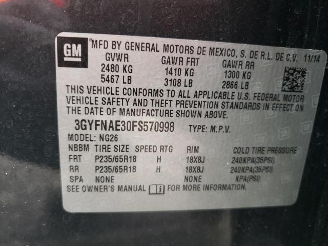 Zdjęcie 10 z aukcji – 2015 CADILLAC SRX z VIN 3GYFNAE30FS570998