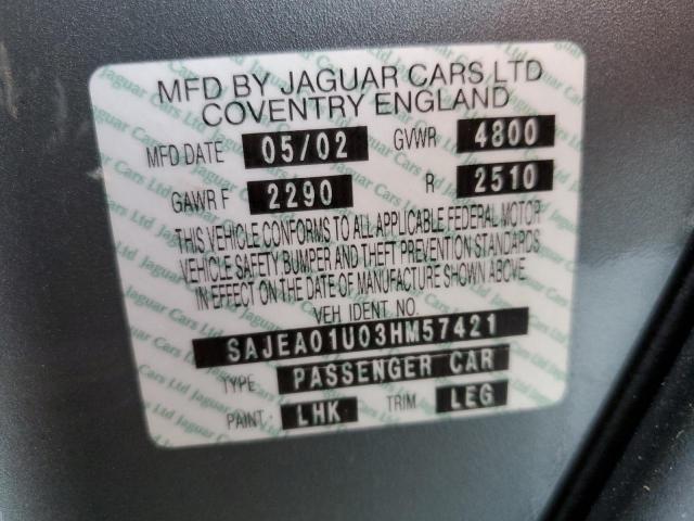Photo 10 from auction – 2003 JAGUAR S-TYPE with VIN SAJEA01U03HM57421
