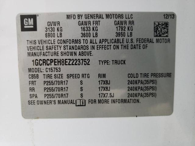 Photo 10 from auction – 2014 CHEVROLET SILVERADO with VIN 1GCRCPEH8EZ223752