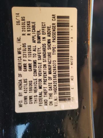 Photo 10 from auction – 2014 HONDA ACCORD SPO with VIN 1HGCR2E59EA268373