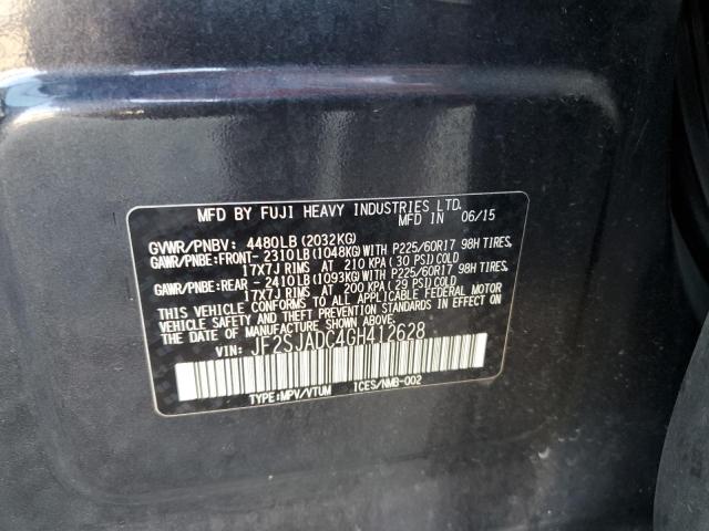 Photo 10 from auction – 2016 SUBARU FORESTER 2 with VIN JF2SJADC4GH412628