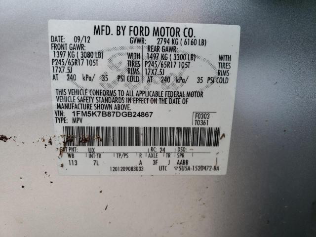 Photo 10 from auction – 2013 FORD EXPLORER with VIN 1FM5K7B87DGB24867