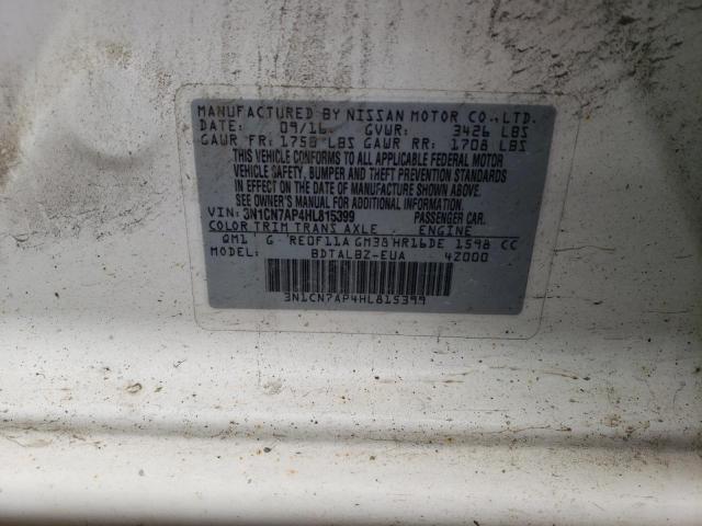 Photo 10 from auction – 2017 NISSAN VERSA S with VIN 3N1CN7AP4HL815399