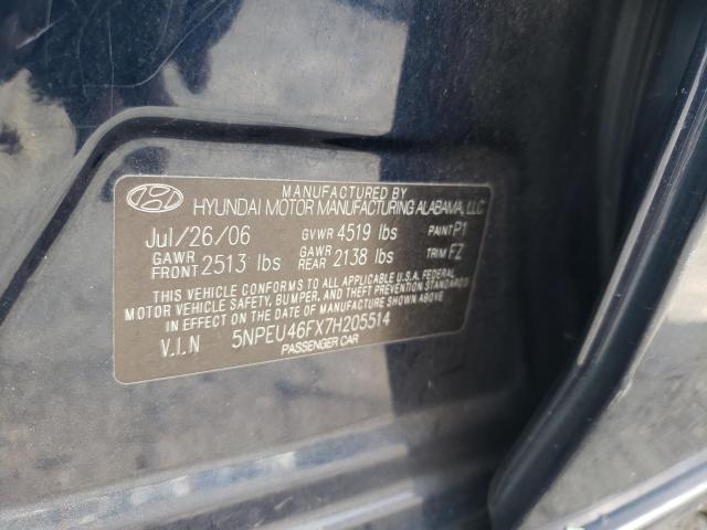 Photo 10 from auction – 2007 HYUNDAI SONATA SE with VIN 5NPEU46FX7H205514