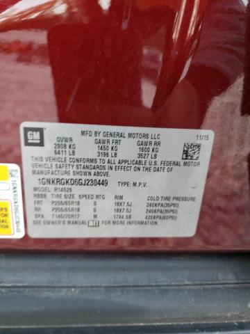 Photo 10 from auction – 2016 CHEVROLET TRAVERSE L with VIN 1GNKRGKD6GJ230449