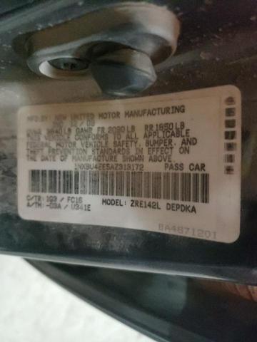 Photo 10 from auction – 2010 TOYOTA COROLLA BA with VIN 1NXBU4EE5AZ313172