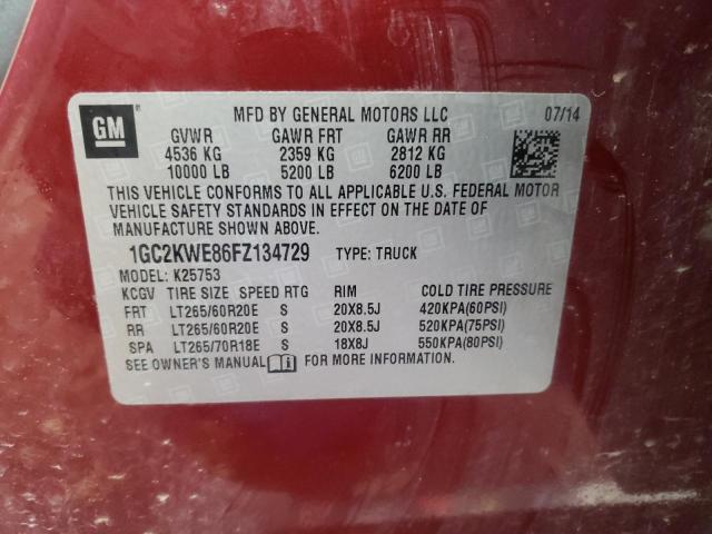 Photo 10 from auction – 2015 CHEVROLET SILVERADO with VIN 1GC2KWE86FZ134729
