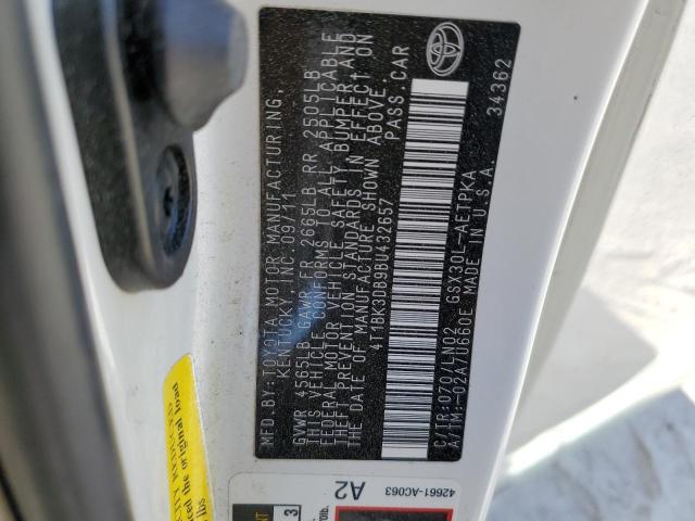Photo 10 from auction – 2011 TOYOTA AVALON BAS with VIN 4T1BK3DB9BU432657