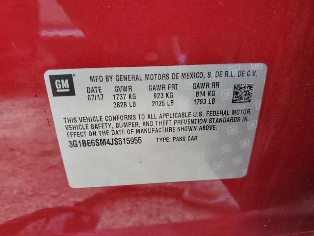 Photo 10 from auction – 2018 CHEVROLET CRUZE LT with VIN 3G1BE6SM4JS515955