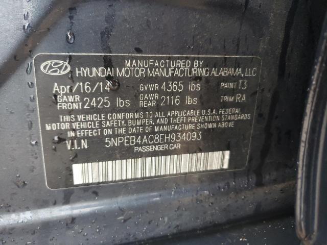Photo 10 from auction – 2014 HYUNDAI SONATA GLS with VIN 5NPEB4AC8EH934093