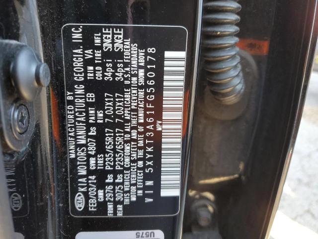 Photo 10 from auction – 2015 KIA SORENTO LX with VIN 5XYKT3A61FG560178