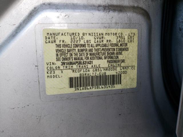 Photo 10 from auction – 2011 NISSAN SENTRA 2.0 with VIN 3N1AB6AP5BL631431