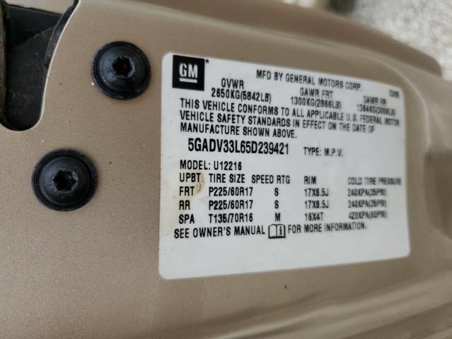 Foto 10 de la subasta – 2005 BUICK TERRAZA CX con VIN 5GADV33L65D239421