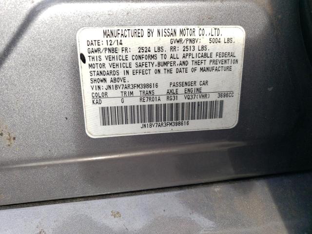 Photo 10 from auction – 2015 INFINITI Q50 BASE with VIN JN1BV7AR3FM398616
